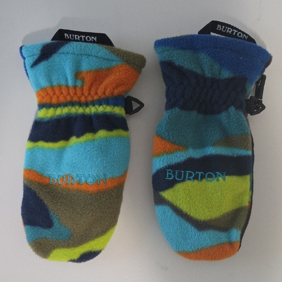 Burton Blue and Orange Winter Mittens - Picture 1 of 4